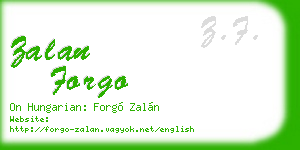 zalan forgo business card